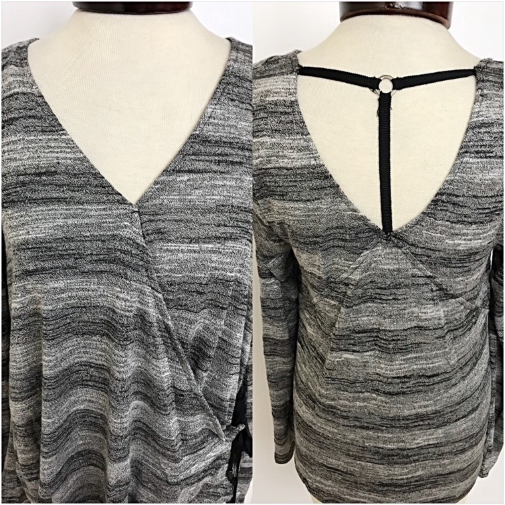 📍SALE Surplice Bow V-Neck Tunic Top M - Picture 6 of 7